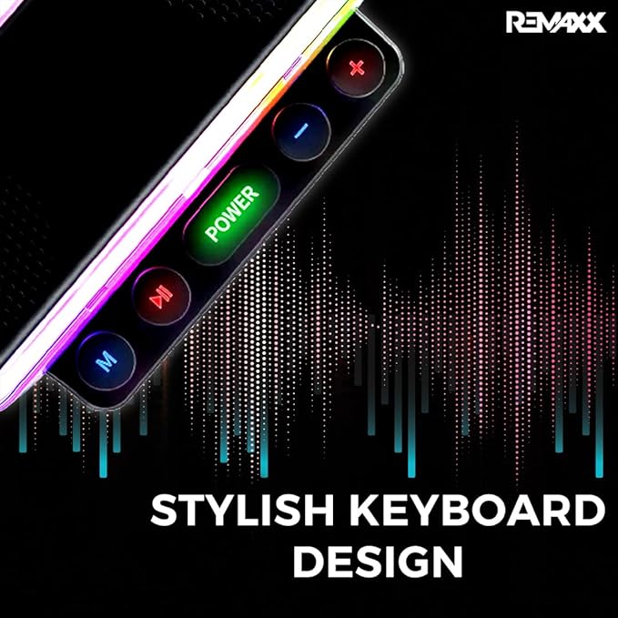 Soniq Hub Portable 10w Dual Bluetooth Speaker with 360° RGB Light Show | Keyboard Switch Design | FM Radio, SD/TF Card, USB | HiFi Wireless Speaker with TWS Connect, 7 Hours Playback